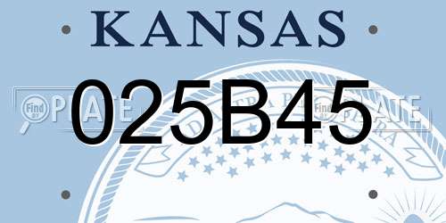025B45 Kansas License Plate