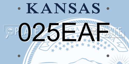 025EAF Kansas License Plate