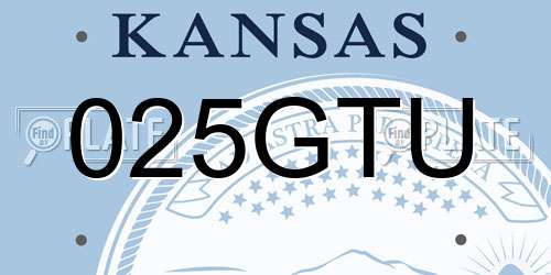 025GTU Kansas License Plate