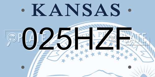 025HZF Kansas License Plate