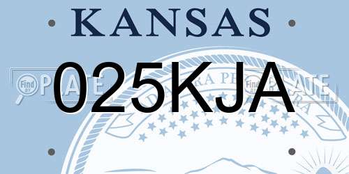 025KJA Kansas License Plate