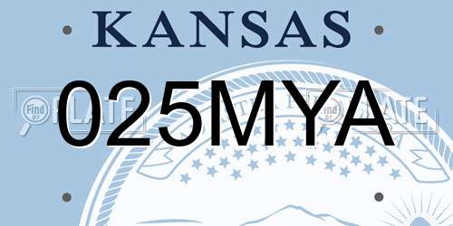 025MYA Kansas License Plate