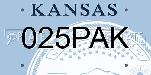025PAK Kansas License Plate