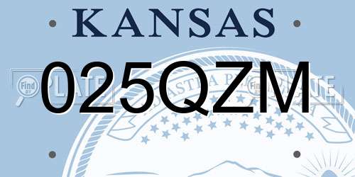 025QZM Kansas License Plate