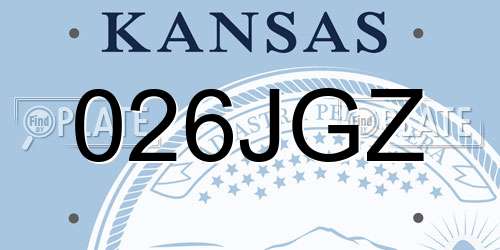 026JGZ Kansas License Plate