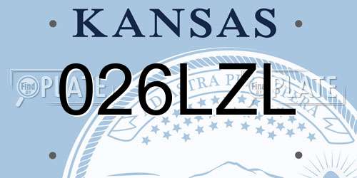 026LZL Kansas License Plate