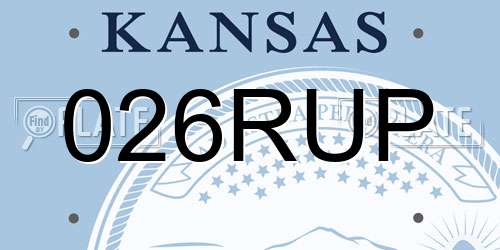 026RUP Kansas License Plate