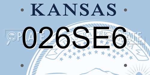026SE6 Kansas License Plate
