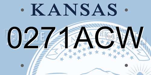 0271ACW Kansas License Plate
