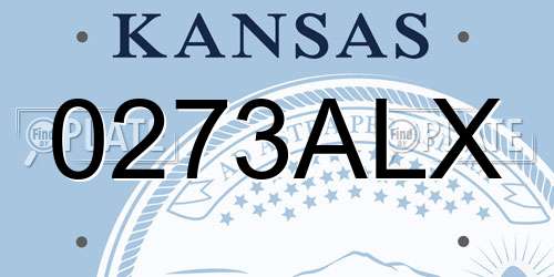 0273ALX Kansas License Plate