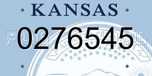 0276545 Kansas License Plate
