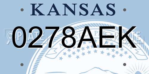 0278AEK Kansas License Plate