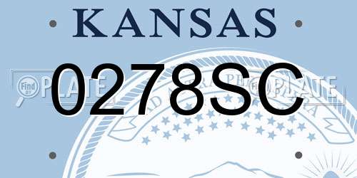 0278SC Kansas License Plate