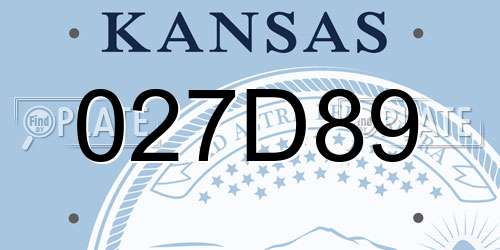 027D89 Kansas License Plate