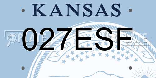 027ESF Kansas License Plate