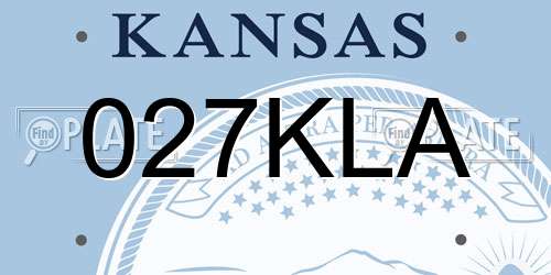 027KLA Kansas License Plate