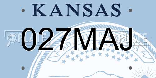027MAJ Kansas License Plate
