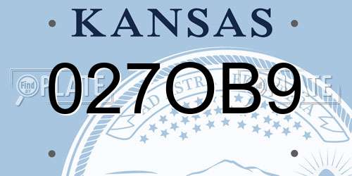 027OB9 Kansas License Plate