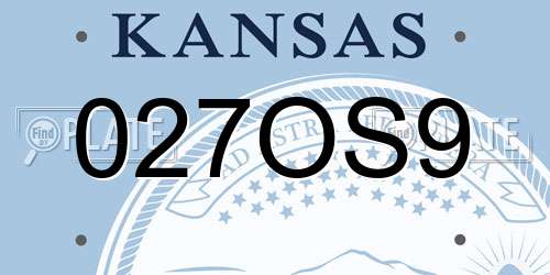 027OS9 Kansas License Plate