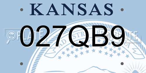 027QB9 Kansas License Plate