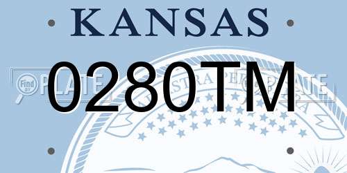 0280TM Kansas License Plate