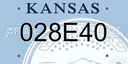 028E40 Kansas License Plate