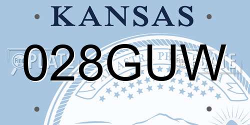 028GUW Kansas License Plate