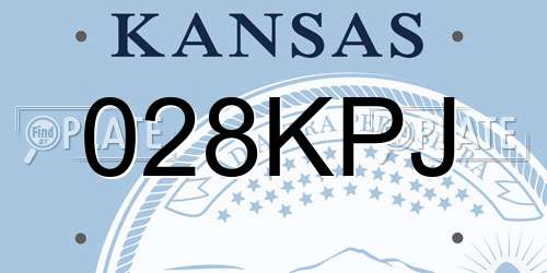 028KPJ Kansas License Plate