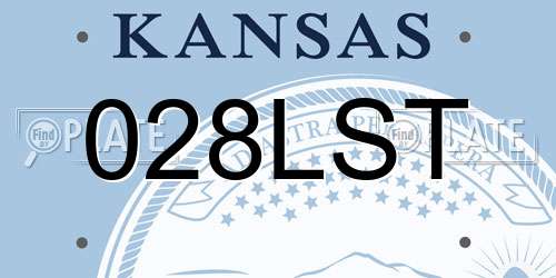 028LST Kansas License Plate