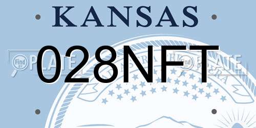028NFT Kansas License Plate