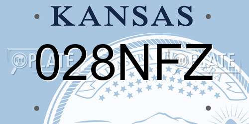 028NFZ Kansas License Plate