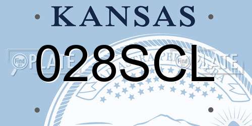 028SCL Kansas License Plate