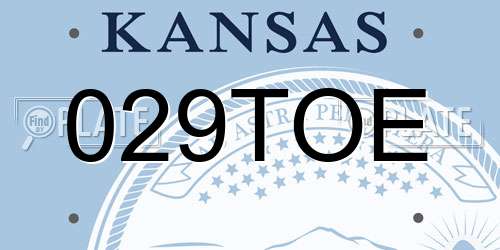 029TOE Kansas License Plate