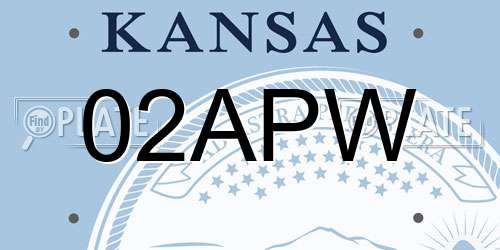 02APW Kansas License Plate