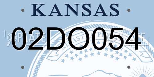 02DO054 Kansas License Plate