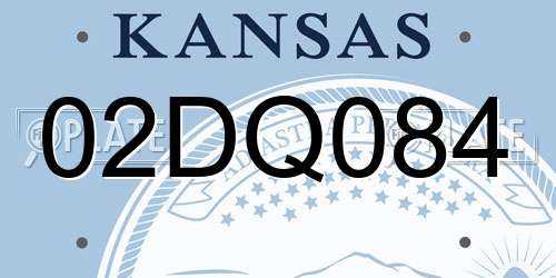 02DQ084 Kansas License Plate