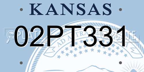 02PT331 Kansas License Plate