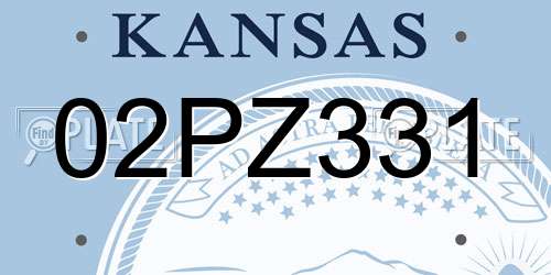 02PZ331 Kansas License Plate