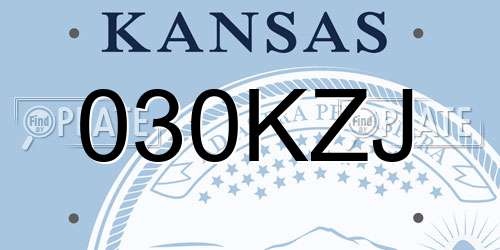 030KZJ Kansas License Plate
