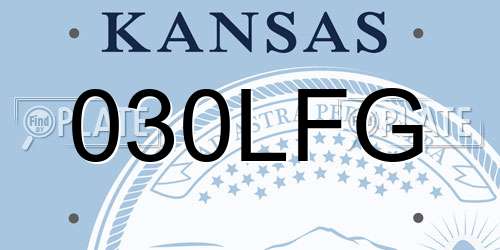 030LFG Kansas License Plate