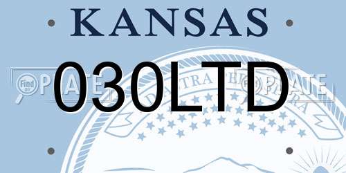 030LTD Kansas License Plate