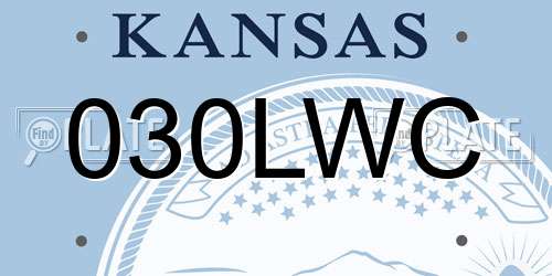 030LWC Kansas License Plate