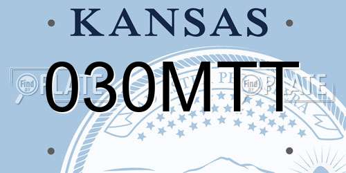 030MTT Kansas License Plate