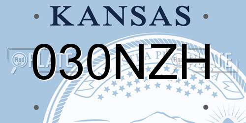 030NZH Kansas License Plate