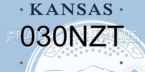 030NZT Kansas License Plate