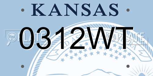0312WT Kansas License Plate