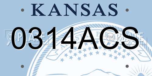 0314ACS Kansas License Plate