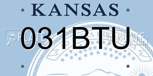 031BTU Kansas License Plate