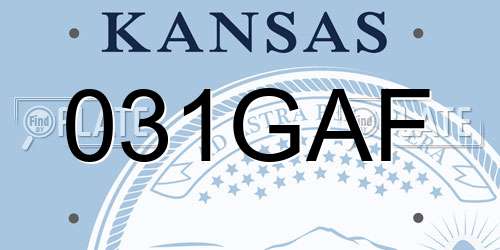 031GAF Kansas License Plate