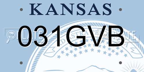 031GVB Kansas License Plate
